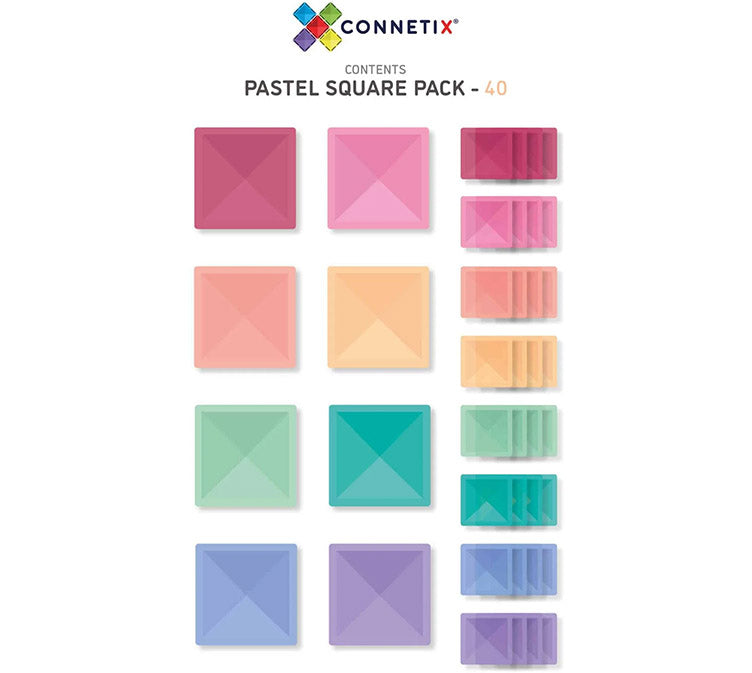 Connetix Pastel Square Pack 40-piece Set – OLANA MUSEUM STORE