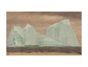 Frederic Church's Icebergs Under Cloudy Skies 11" x 14" Matted Print