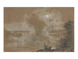 Frederic Church's Niagara Falls by Moonlight 11" x 14" Matted Print