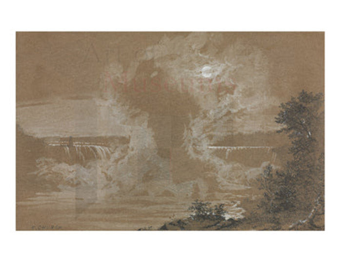 Frederic Church's Niagara Falls by Moonlight 11" x 14" Matted Print